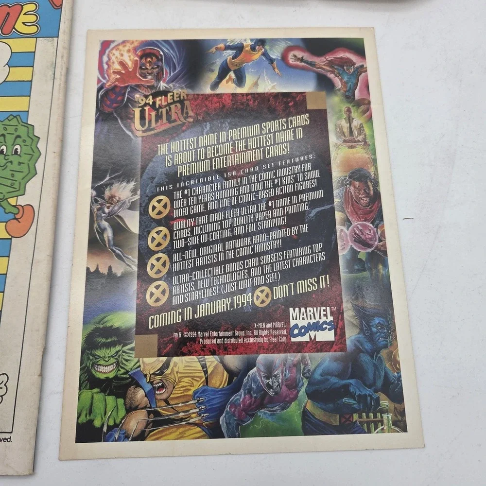 1994 Fleer Ultra X-men Marvel Mini Cards Uncut Promo Card Sheet W/ Misc Comics
